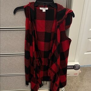 FAVLUX Red and Black Plaid Vest